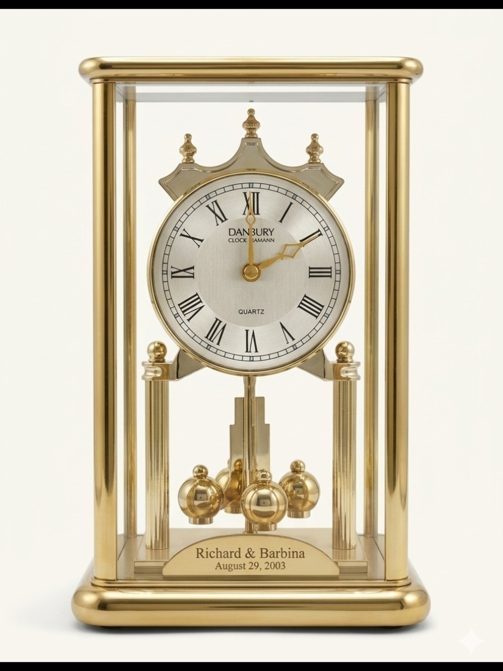 Gold Anniversary Mantel Clock - Gold